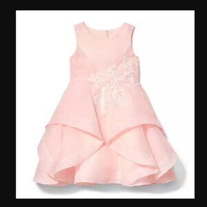 Janie and Jack Pink White Tiered Ruffle Organza Dress Size 4